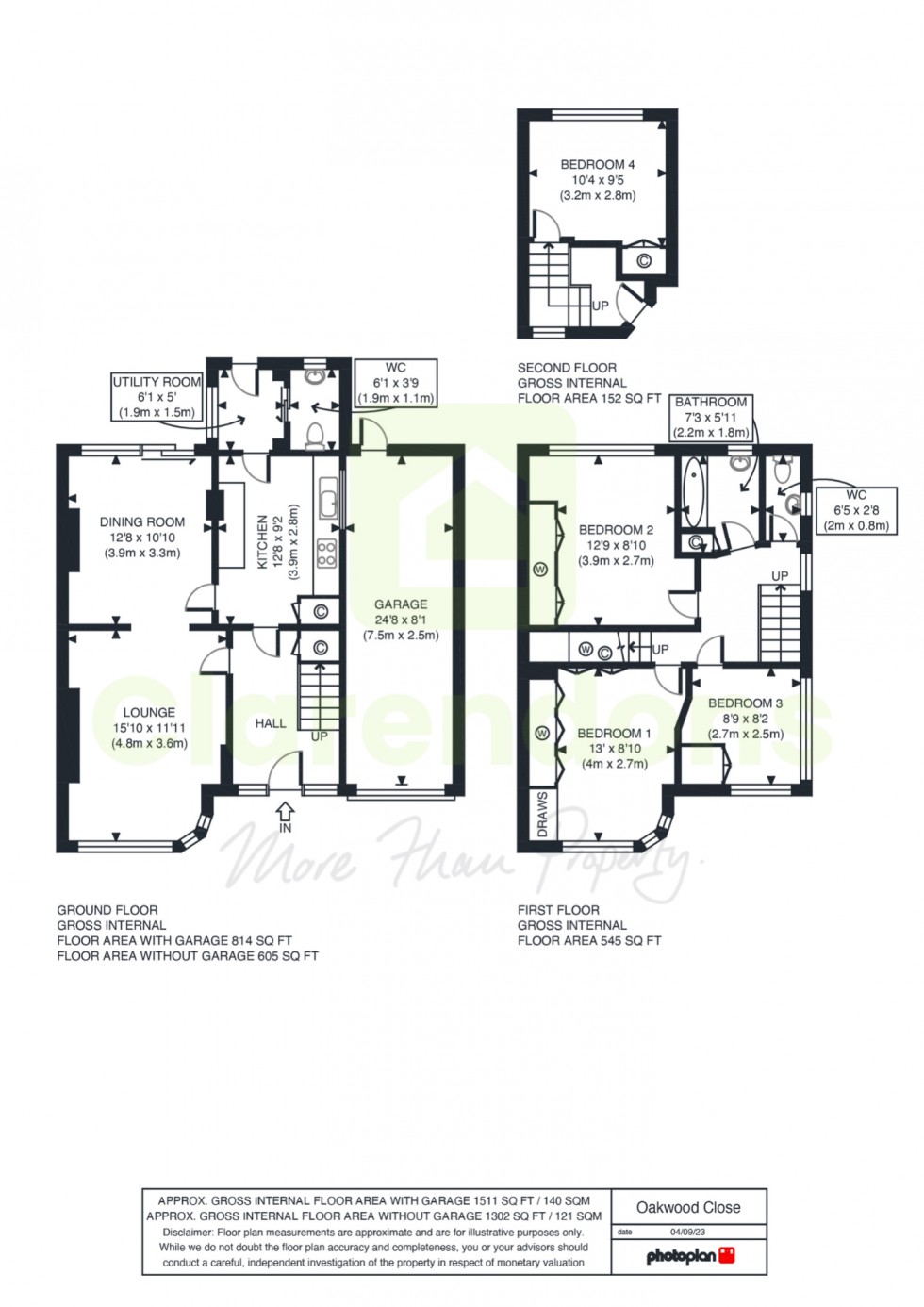 Floorplan for Oakwood Close, Redhill, Surrey, RH1