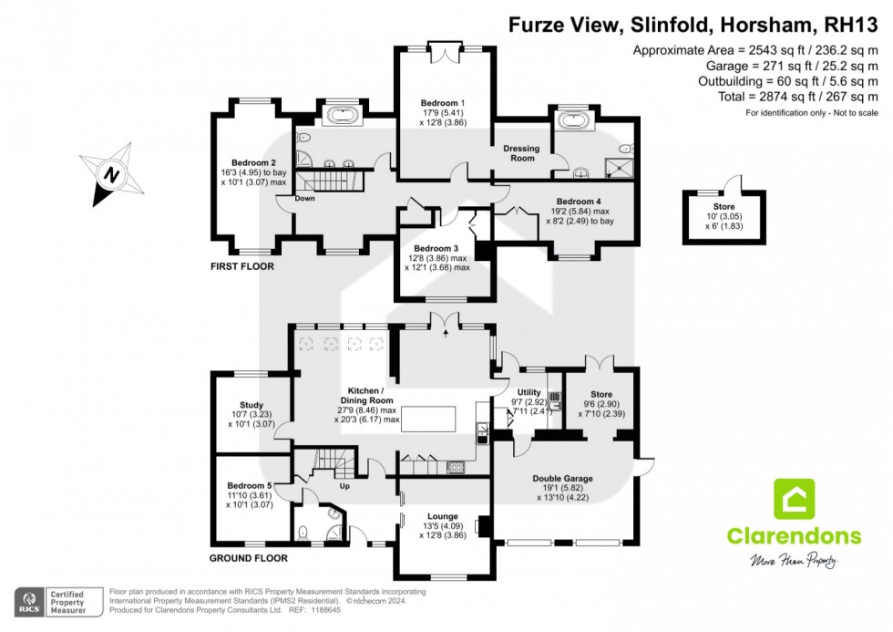 Floorplan for Furze View, Five Oaks, Horsham, West Sussex, RH13