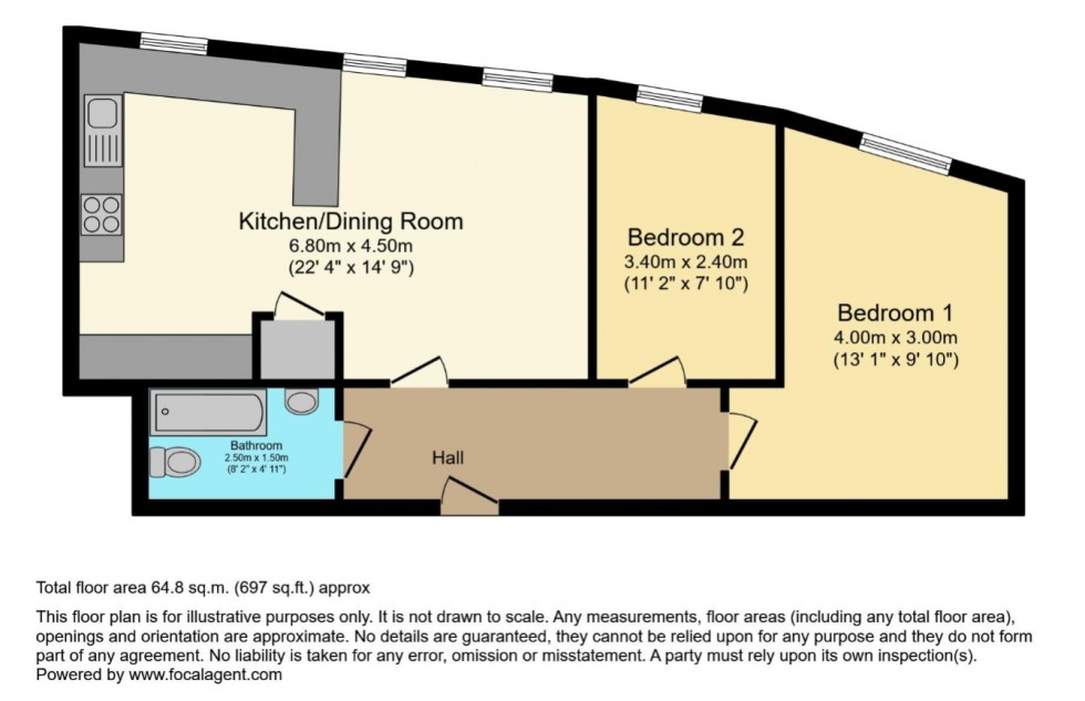 Floorplan for Castle Street, Canterbury, Kent, CT1