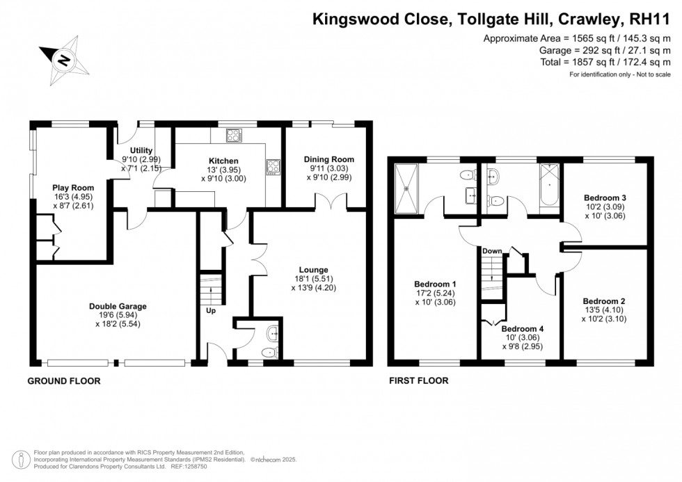 Floorplan for Tollgate Hill, Crawley, West Sussex, RH11